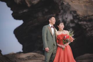 オシャレにカラードレス＆タキシードで城ヶ島ロケーション撮影