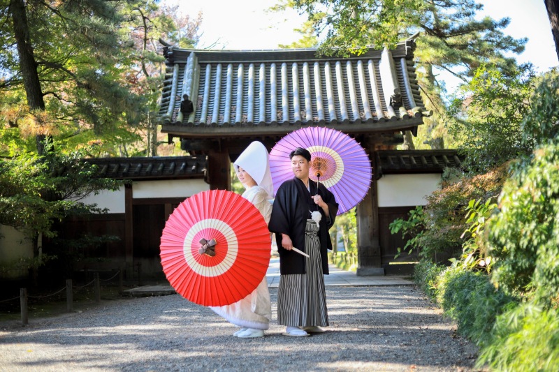 和装で 攻める、 赤と紫