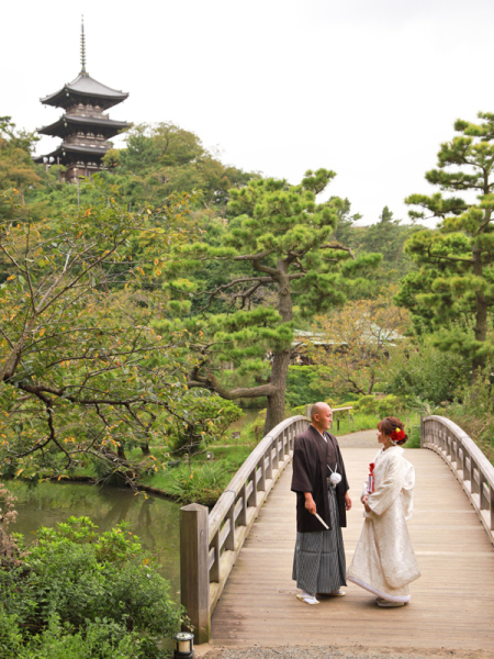 橋と三重塔
