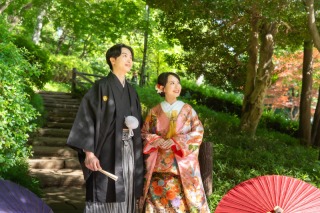【有栖川宮記念公園】色打掛&times;新緑の和傘で叶える庭園和装前撮り