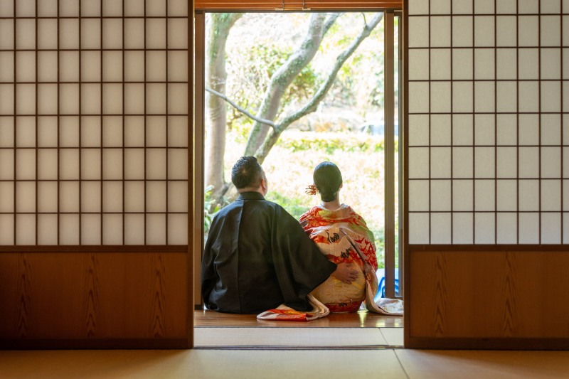 縁側でホッと一息つく時間