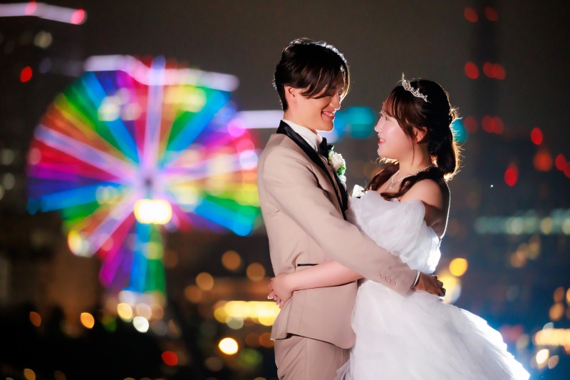【MBスタジオ・大桟橋】和装スタジオと横浜夜景ドレスの前撮り