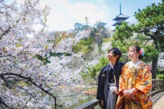 桜舞う庭園和装ロケ＆爽やかな海洋装ロケ