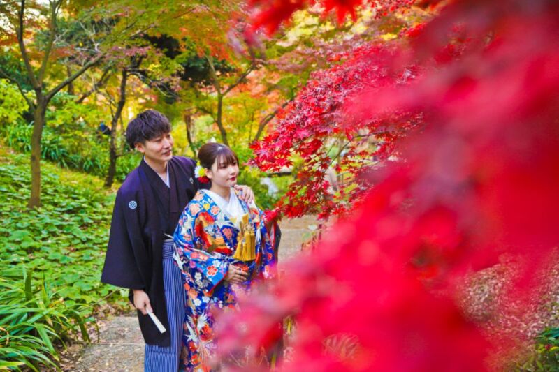三渓園 での ロマンティック な 和装