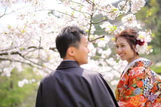 和装ロケ☆春・桜☆日本庭園