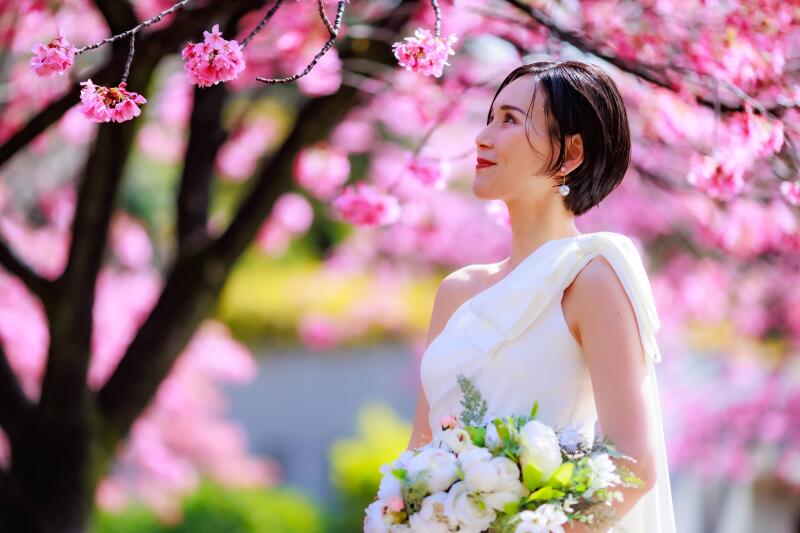 クールビューティーなご新婦様のソロカット撮影