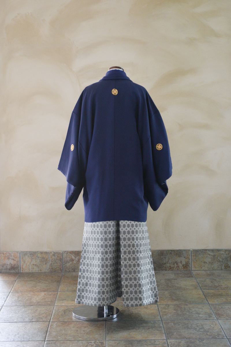ネイビー紋服