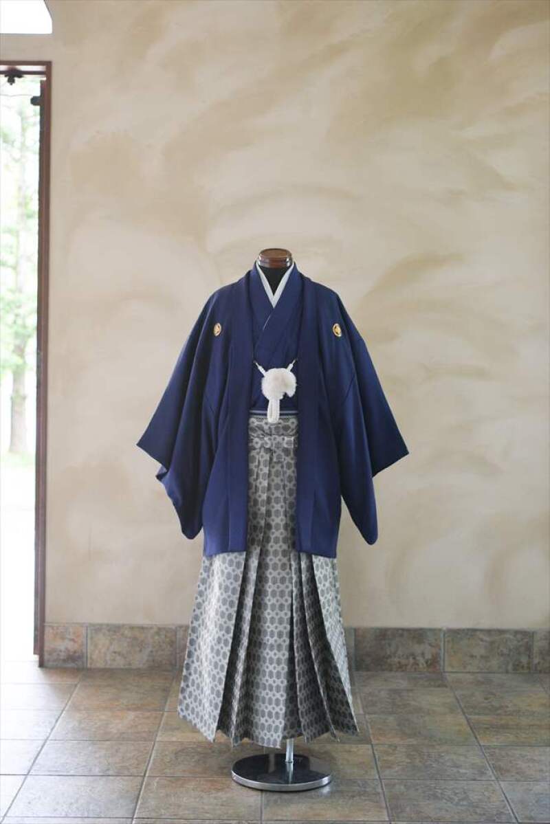 ネイビー紋服