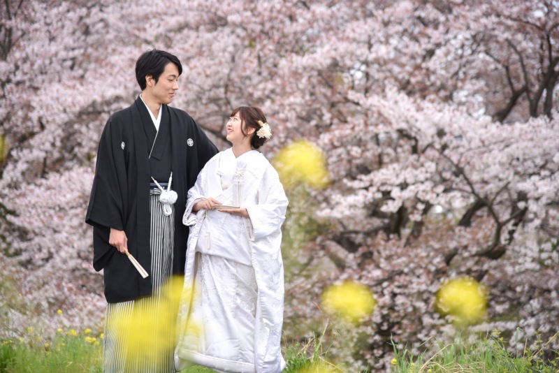 満開の桜を背景に・・・♡