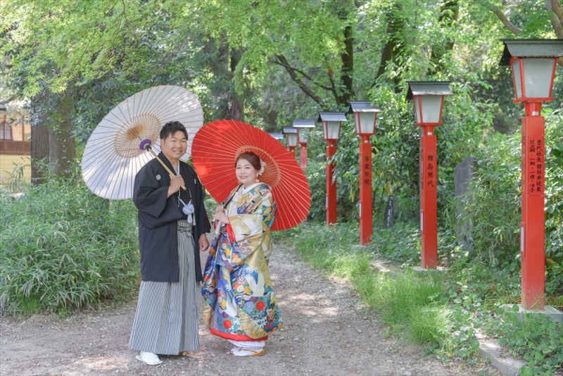 紅白の番傘をもって・・・