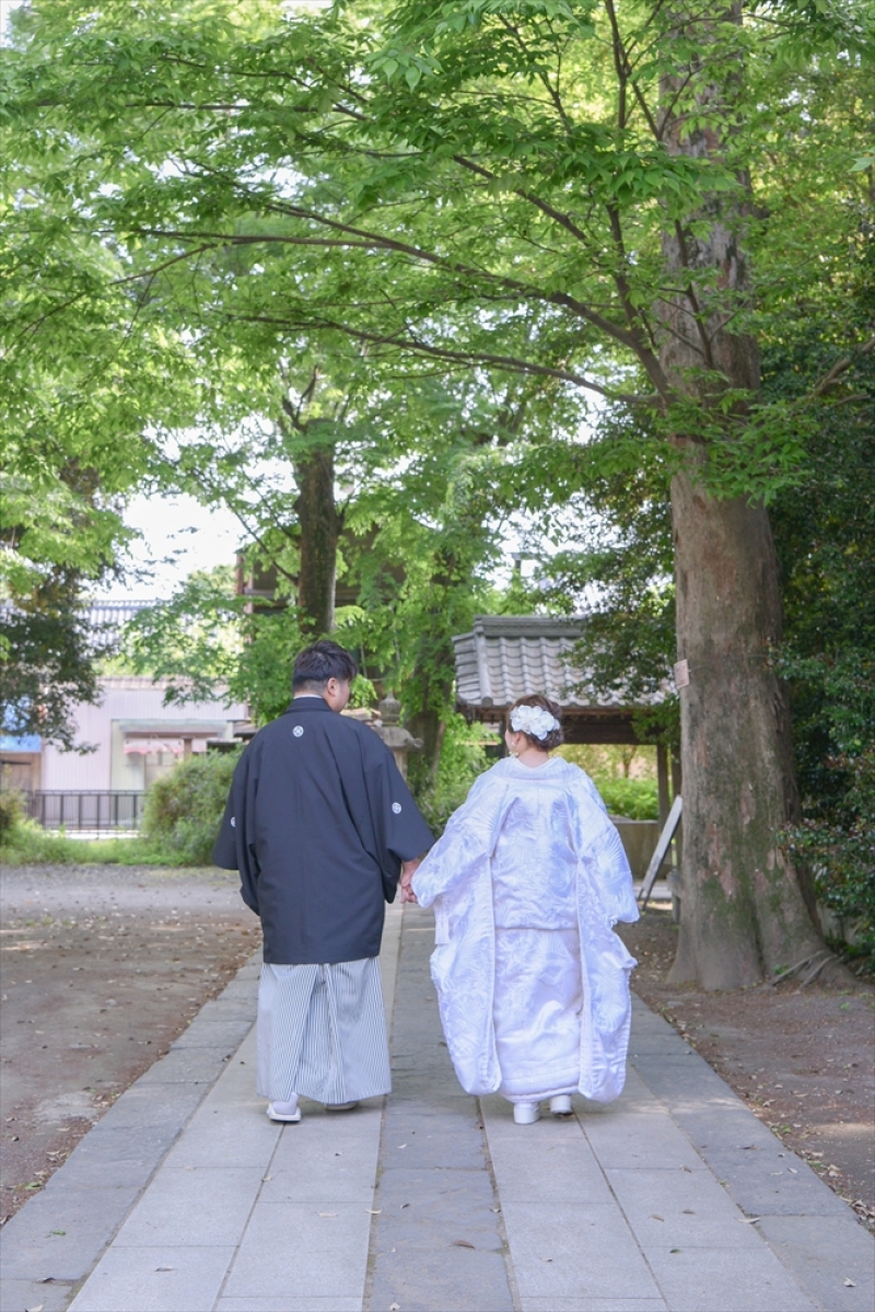 白無垢に掛け替えてお撮影再スタート♡