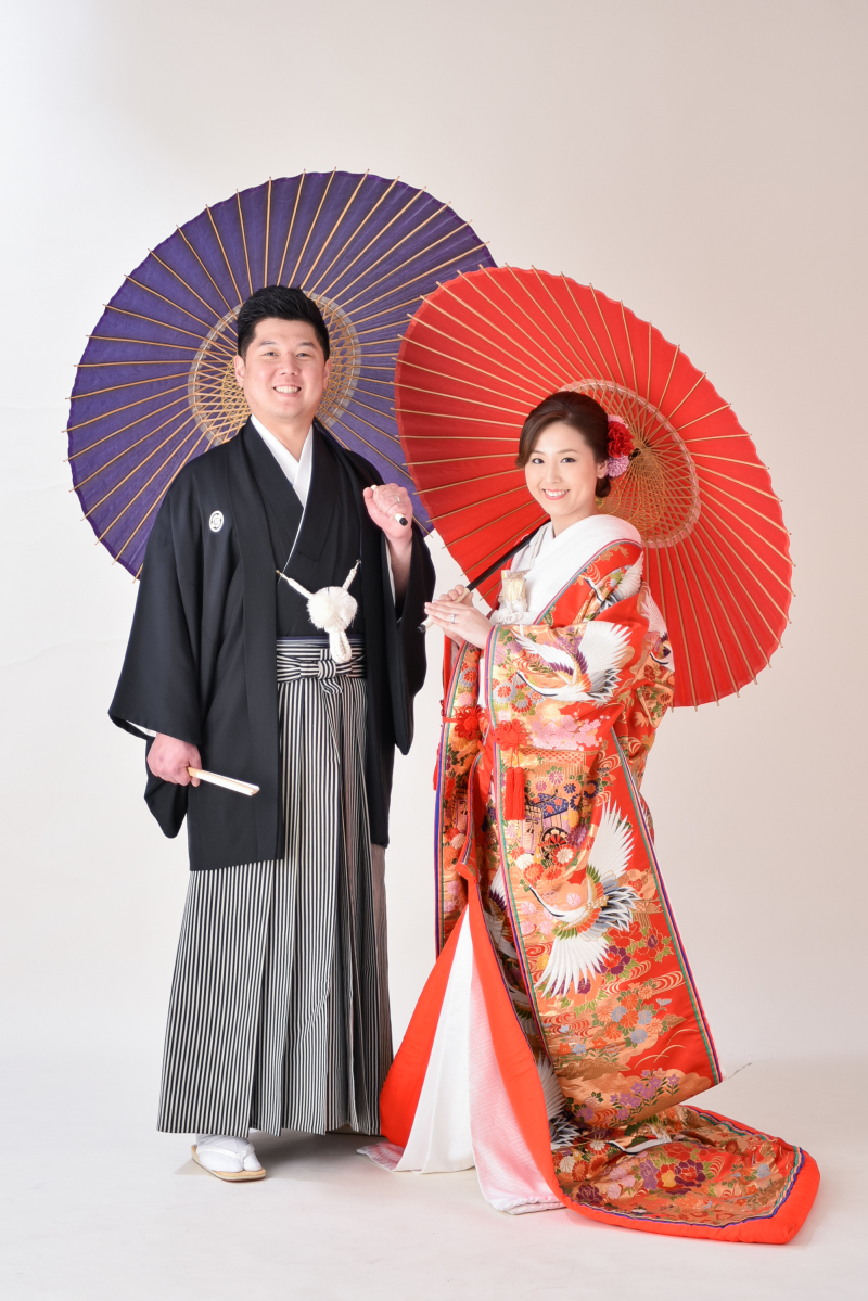 色打掛でもしっかりと。