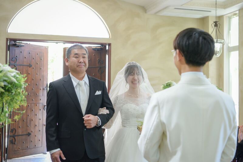 お父様と一緒にご入場・・・