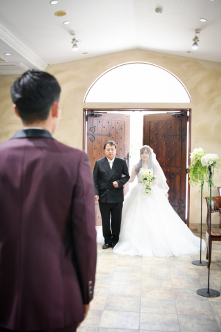 キヌヤ・ブライダルスクエア フェリチタ 熊谷店_お式と同じ流れで★チャペルで挙式風フォト