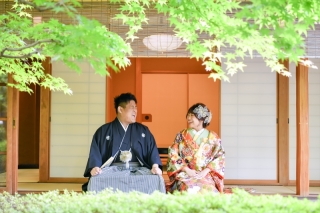 キヌヤ・ブライダルスクエア フェリチタ 熊谷店_夏でも撮影できてお茶室のご用意もある★庭園フォト