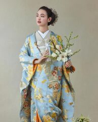 薄縹 花丸熨斗文