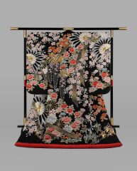 黒 手刺繍熨斗麗華寿文