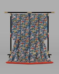 本唐織 青藍唐草桐笹文