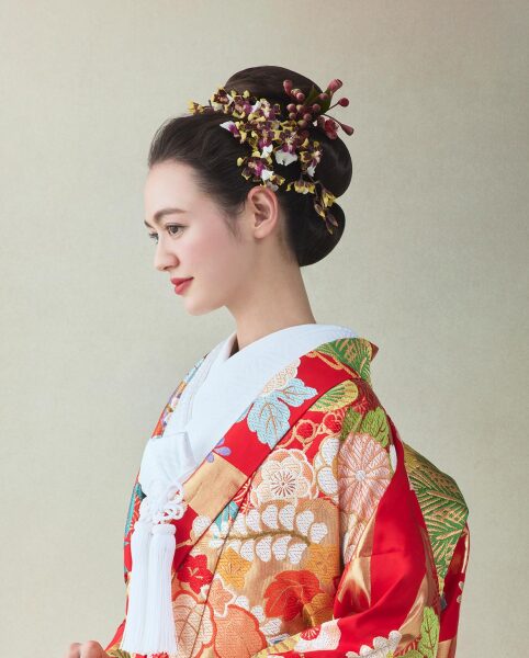 川島織物 朱赤 三友盛祥文