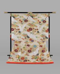 川島織物 白 飛鶴瑞雲文