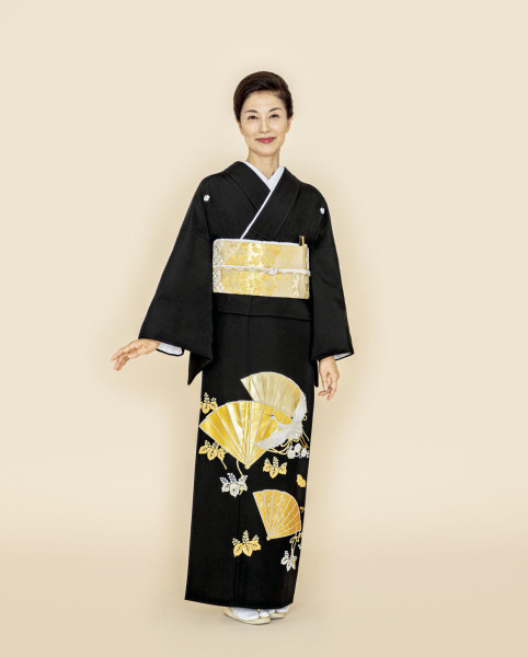 本金箔 扇に祝い鶴