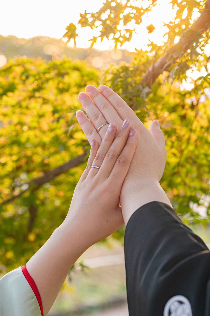 夕日をうまく使って