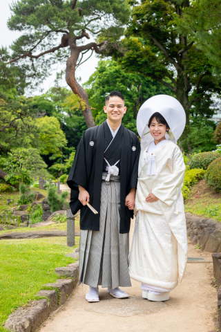 白無垢に綿帽子