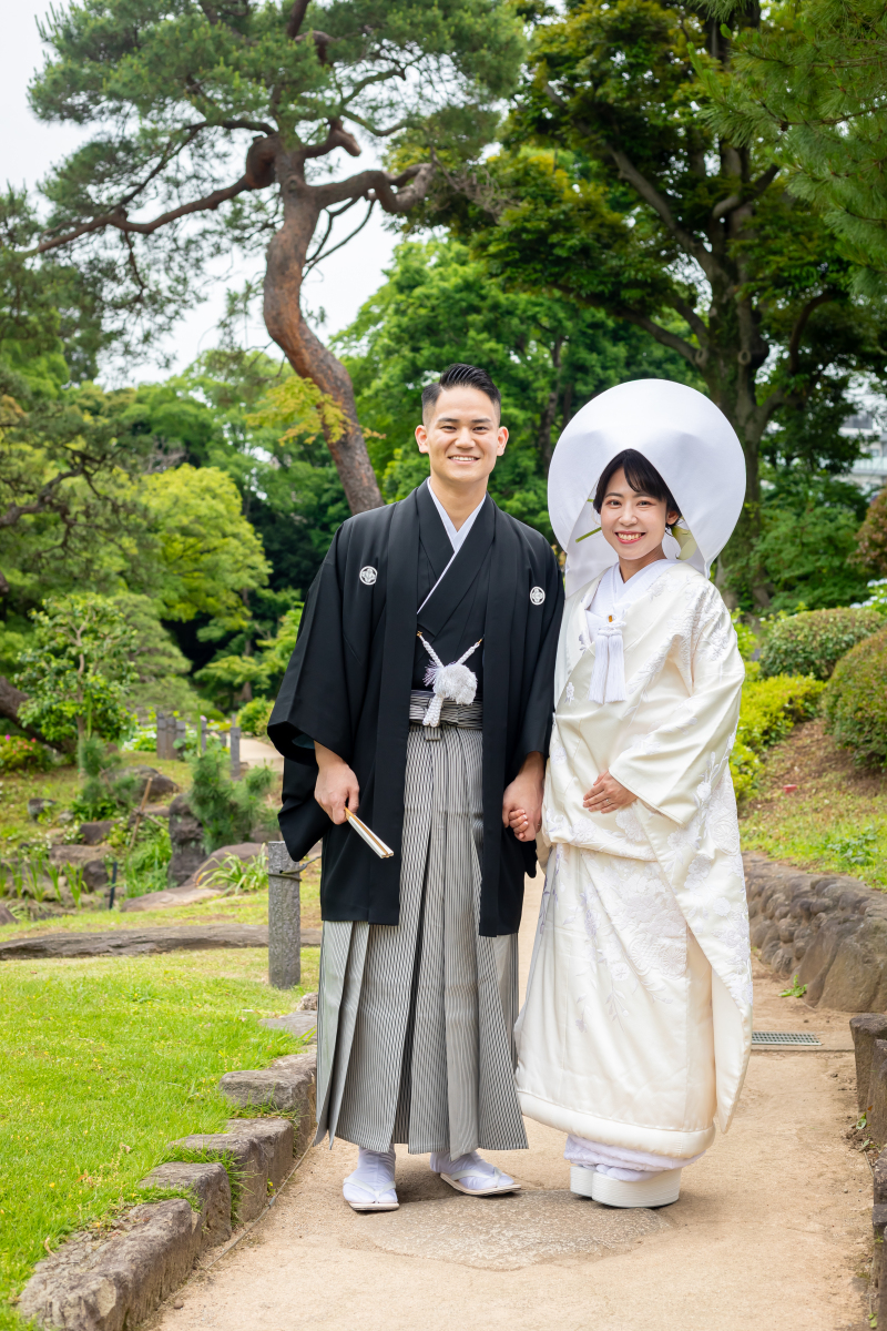 白無垢に綿帽子