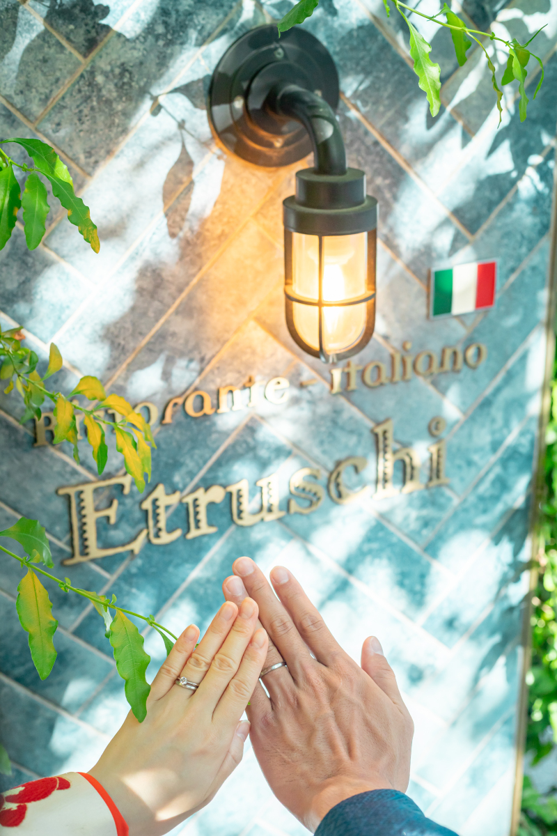 イタリアンレストランで和装撮影