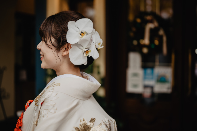 髪飾りにもこだわりを
