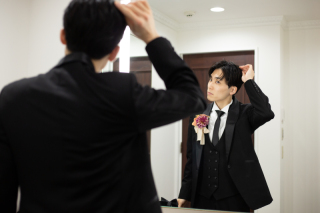 新郎様ヘアセット