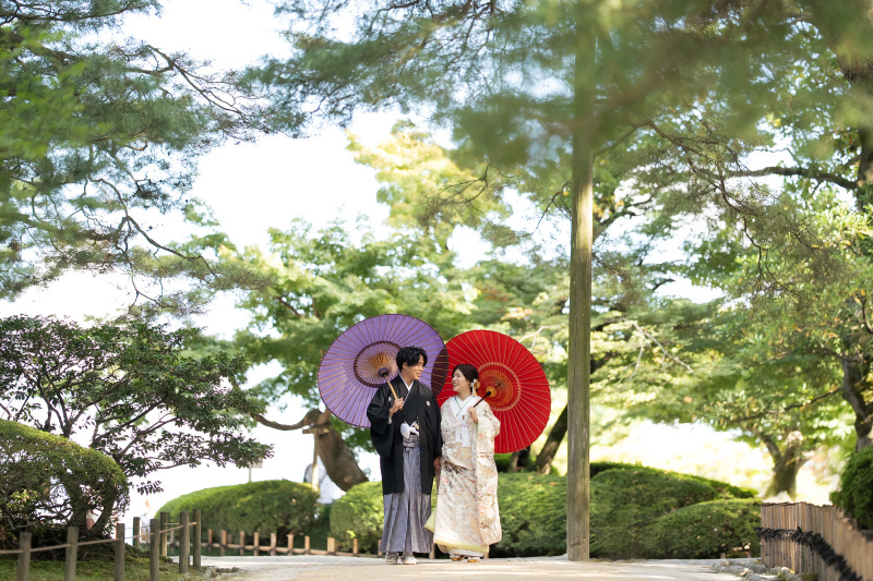 和傘を使って！