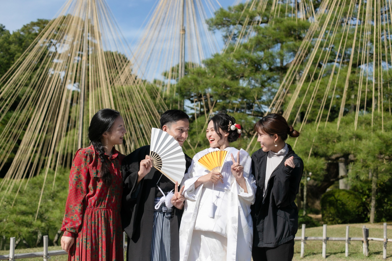 友達と家族とウェディングフォト