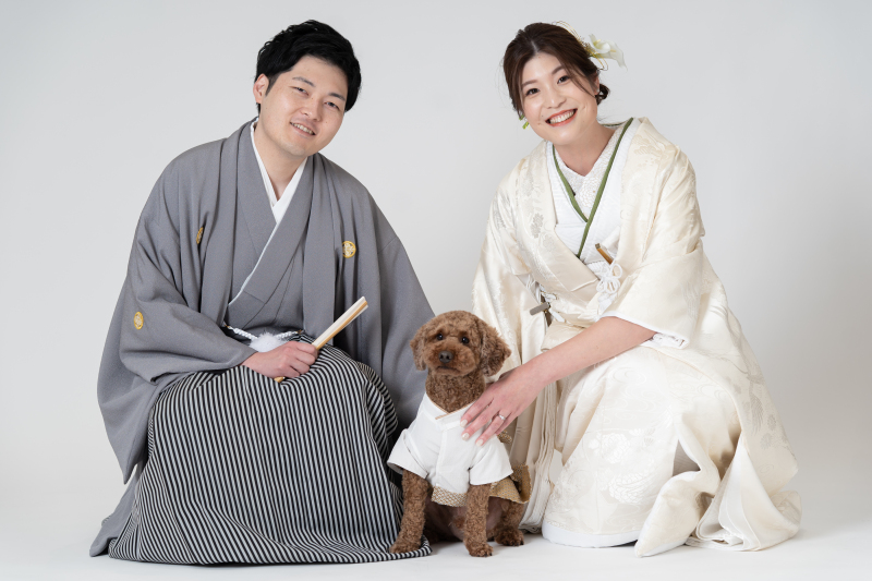 【ペットと一緒に撮影】ロケーションフォト(和装1着+新婦ヘアメイク+全データ)