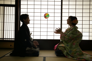 春の庭園撮影(色打掛)