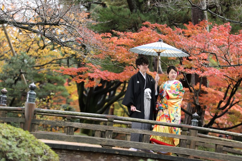 紅葉の兼六園へ