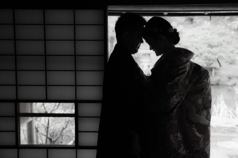 室内と日本庭園で撮影