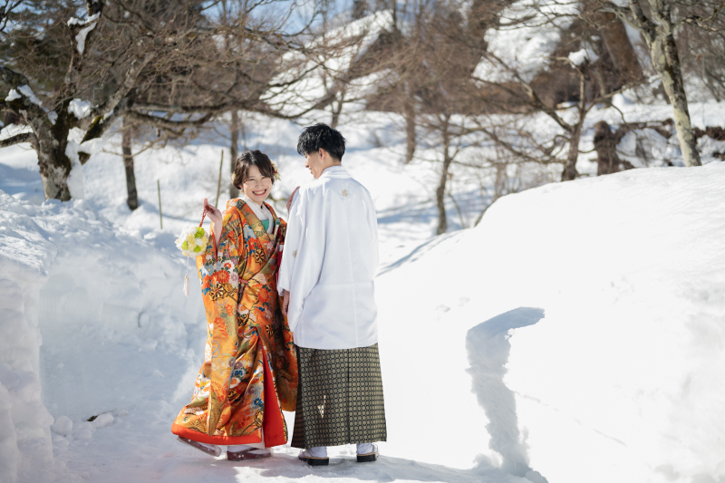 雪と林