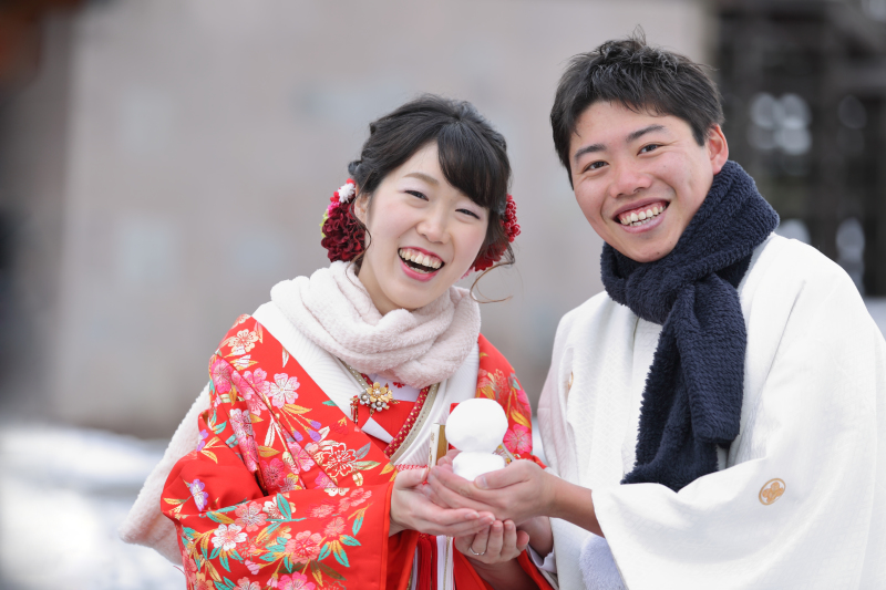 マフラーと雪だるま