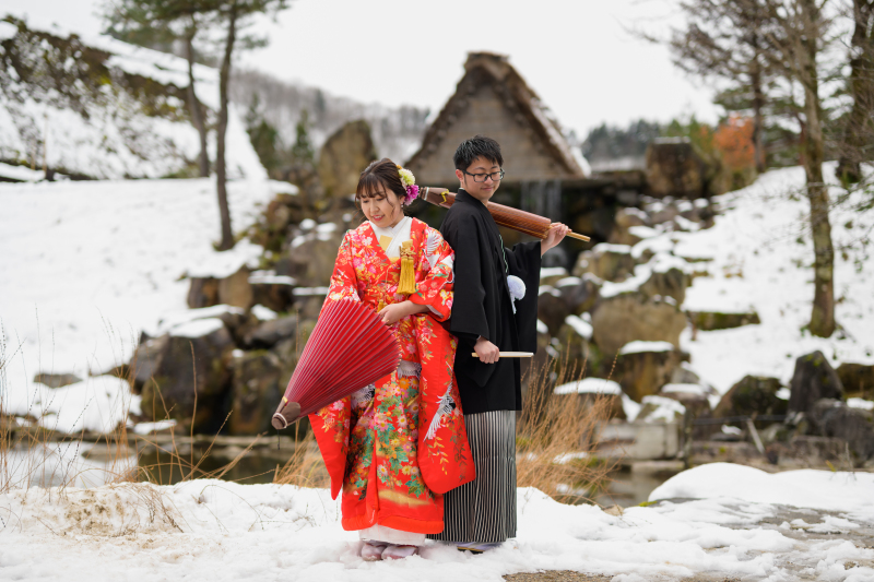 雪と和傘☂