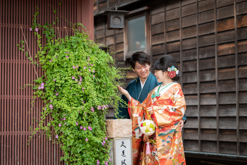 花を見ながら