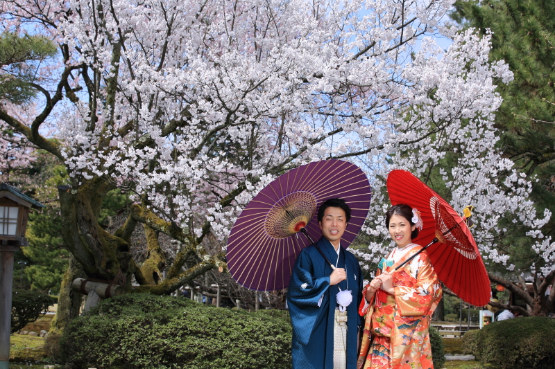 桜と一緒に