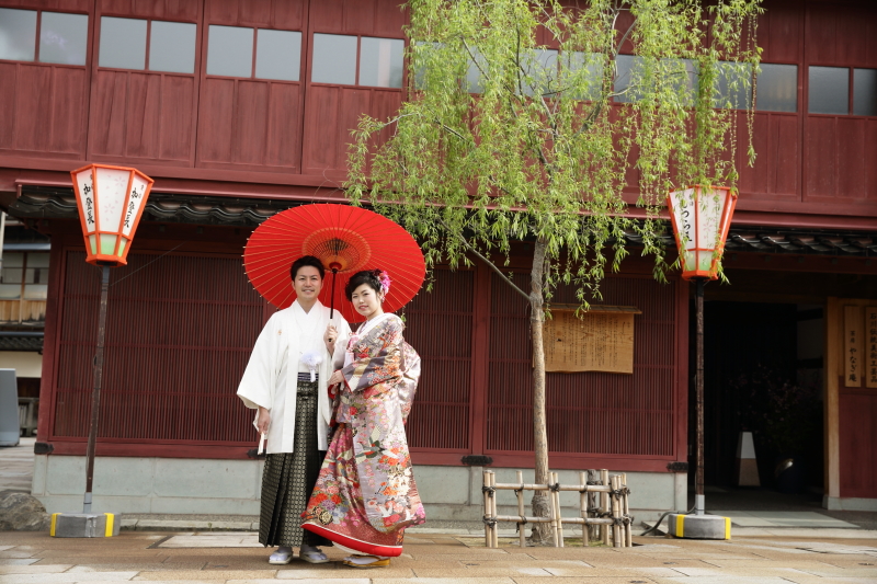 茶屋街の柳も艶やか