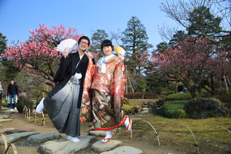 兼六園梅林にて
