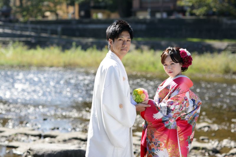 浅野川河原にて