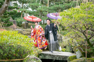 金沢　情緒ある庭園にて