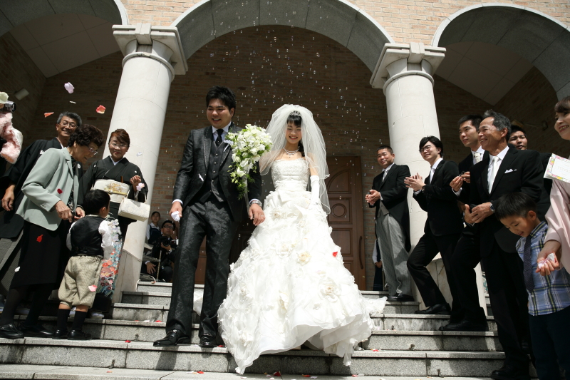 フラワーシャワーとシャボン玉