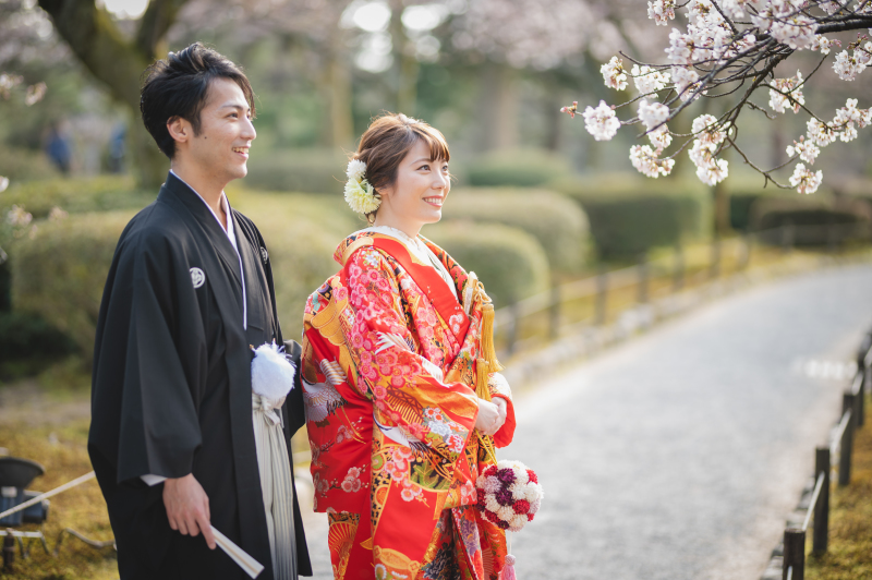 桜を眺めて