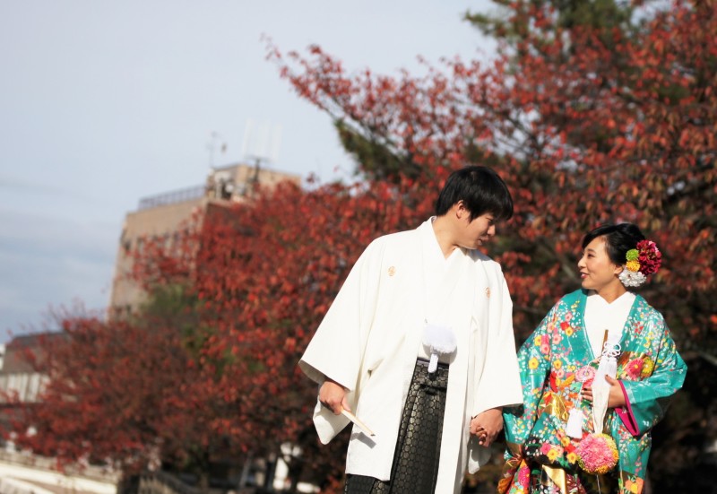 浅野川べりの紅葉