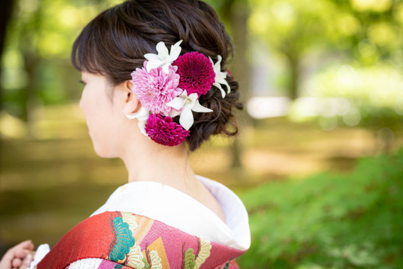 生花の髪飾り